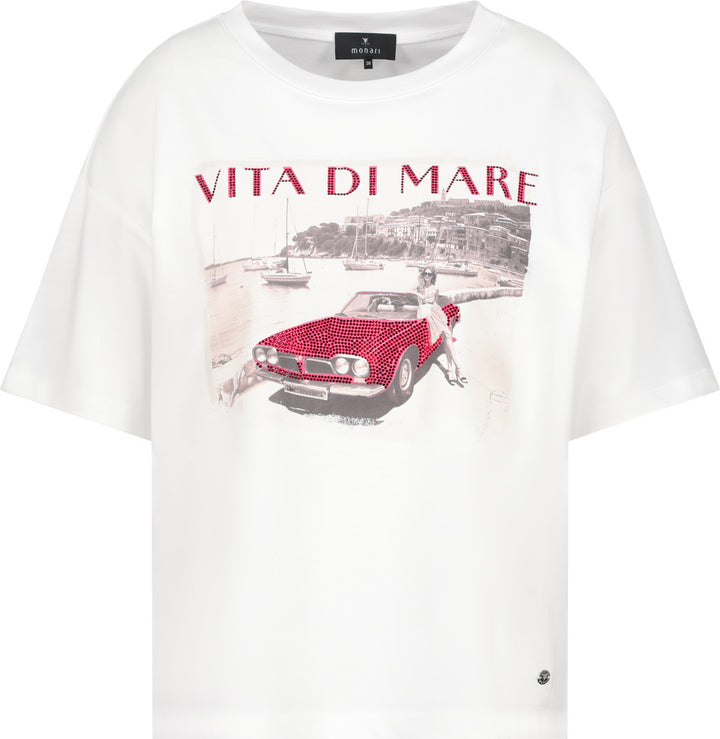 Monari Damen T-Shirt mit Auto-Print Sardinien