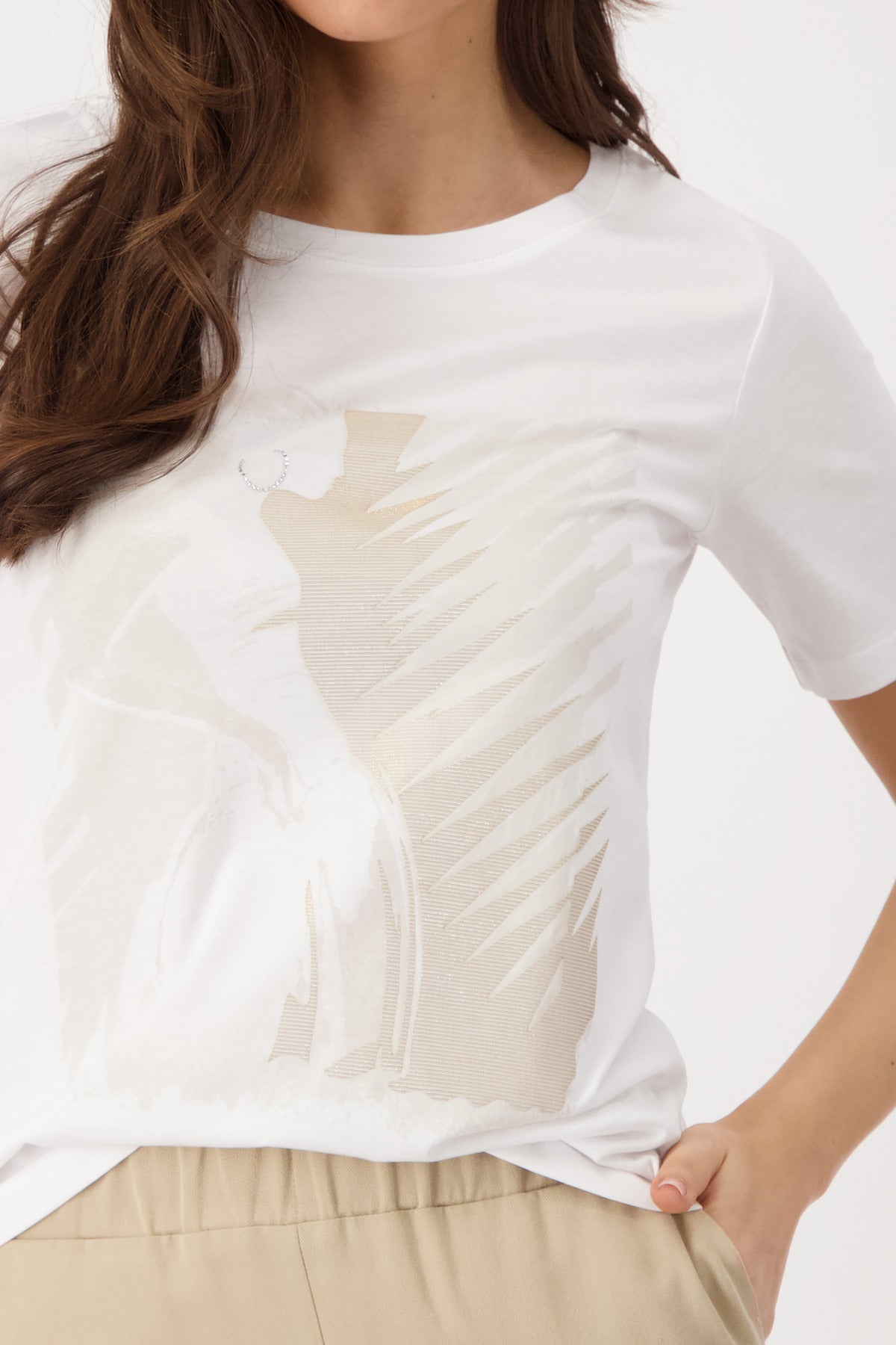 Monari Damen T-Shirt mit Frauenzeichnung