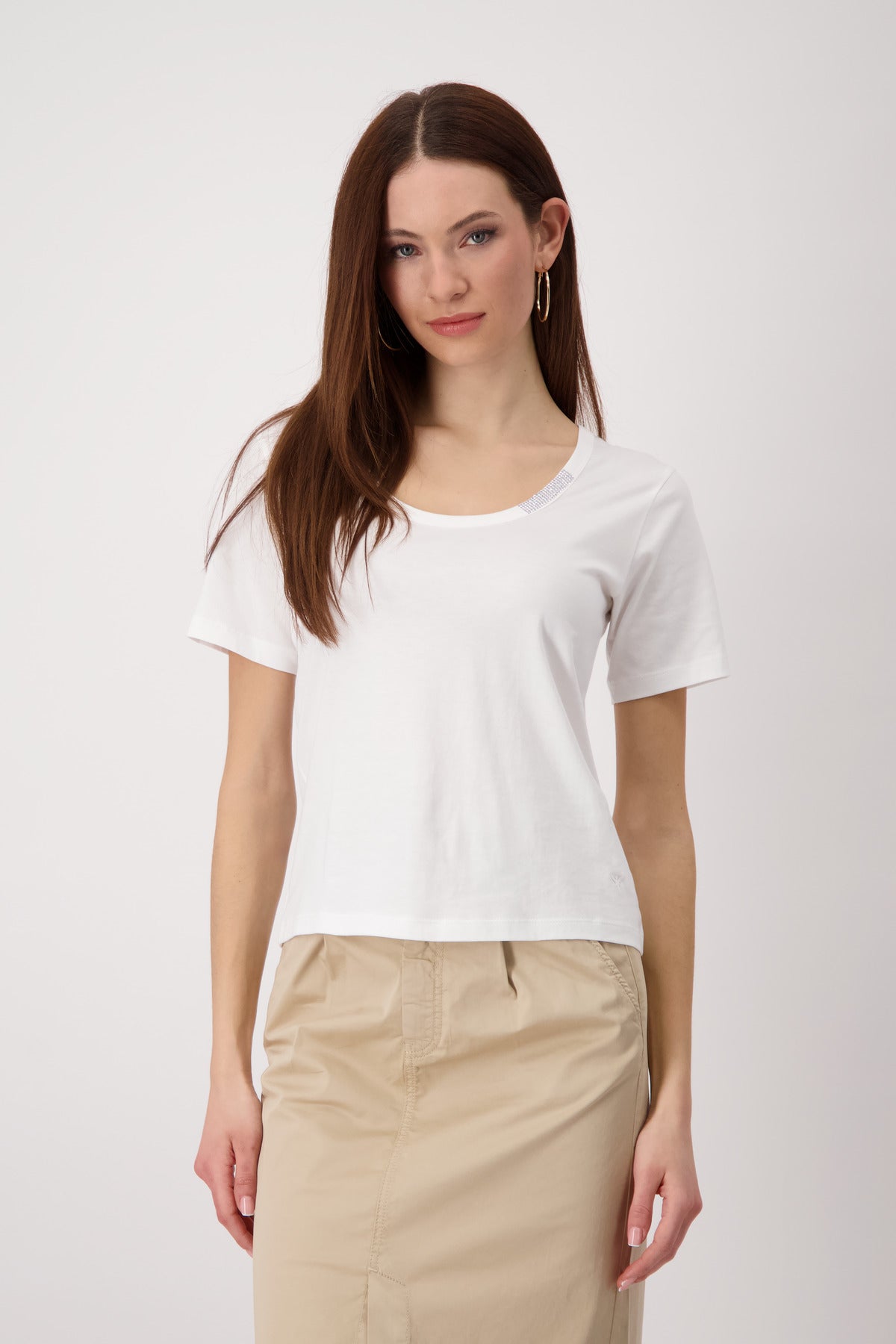 Monari Damen Basic-T-Shirt mit Schmuck Sardinien