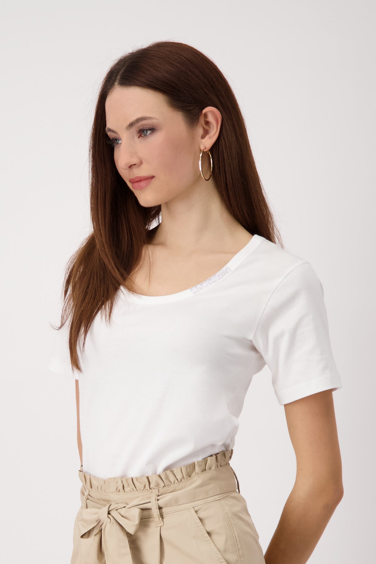 Monari Damen Basic-T-Shirt mit Schmuck Sardinien