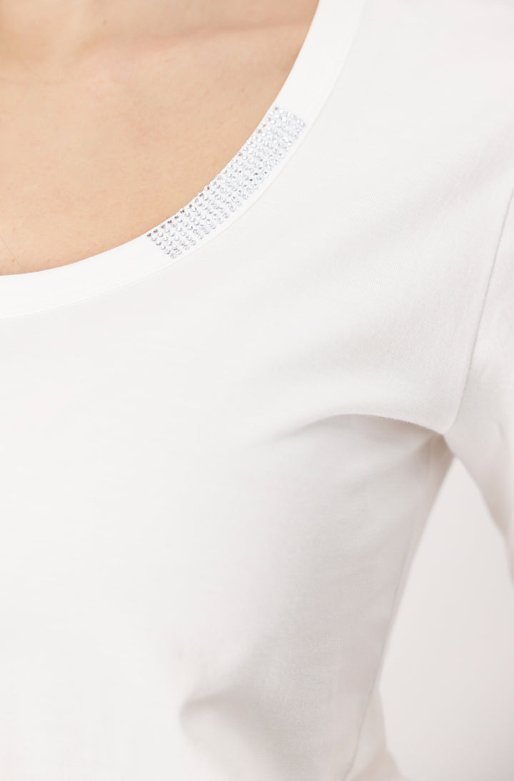 Monari Damen Basic-T-Shirt mit Schmuck Sardinien