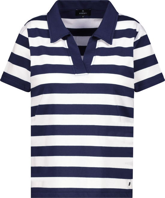 Monari Damen Gestreiftes Polo Shirt Côte d'Azur