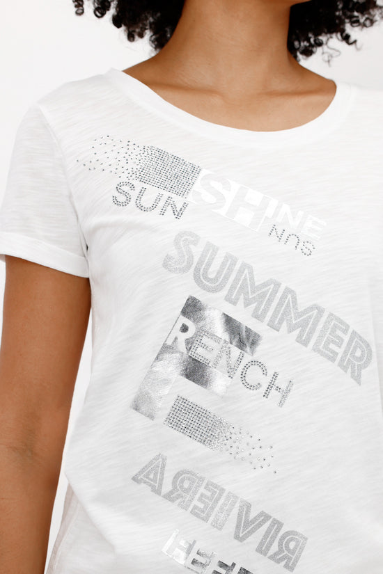 Monari Damen T-Shirt mit Schmuckschrift