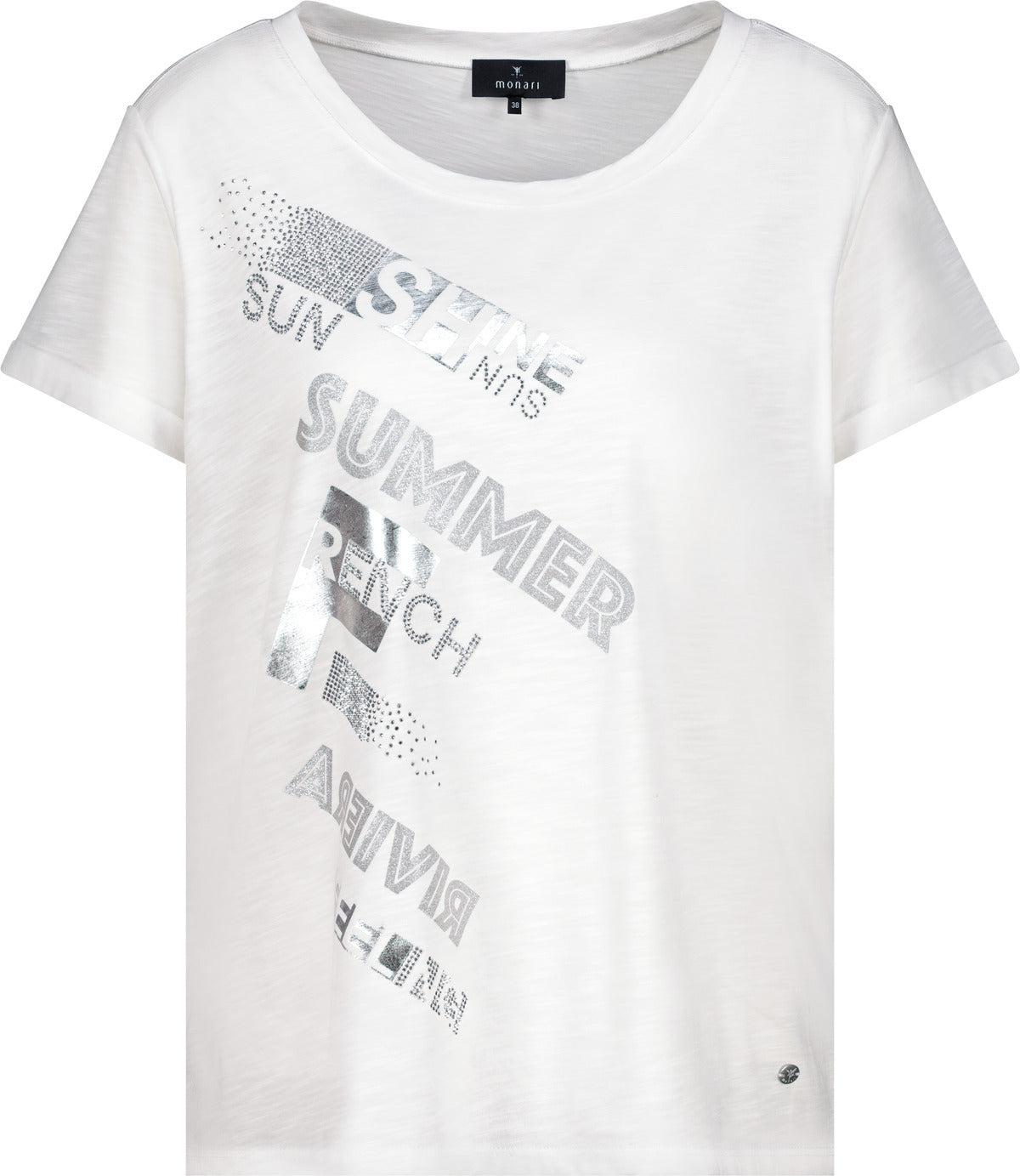 Monari Damen T-Shirt mit Schmuckschrift
