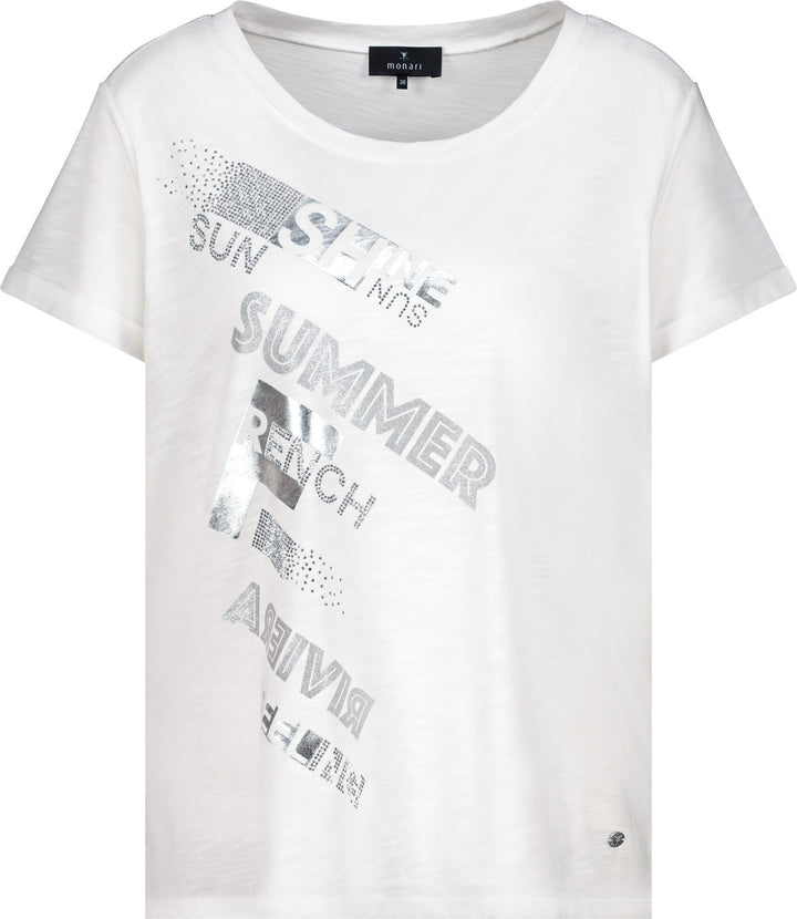 Monari Damen T-Shirt mit Schmuckschrift