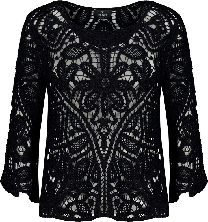 Monari Damen Pullover mit Cornelly-Häkelmuster Buenos Aires