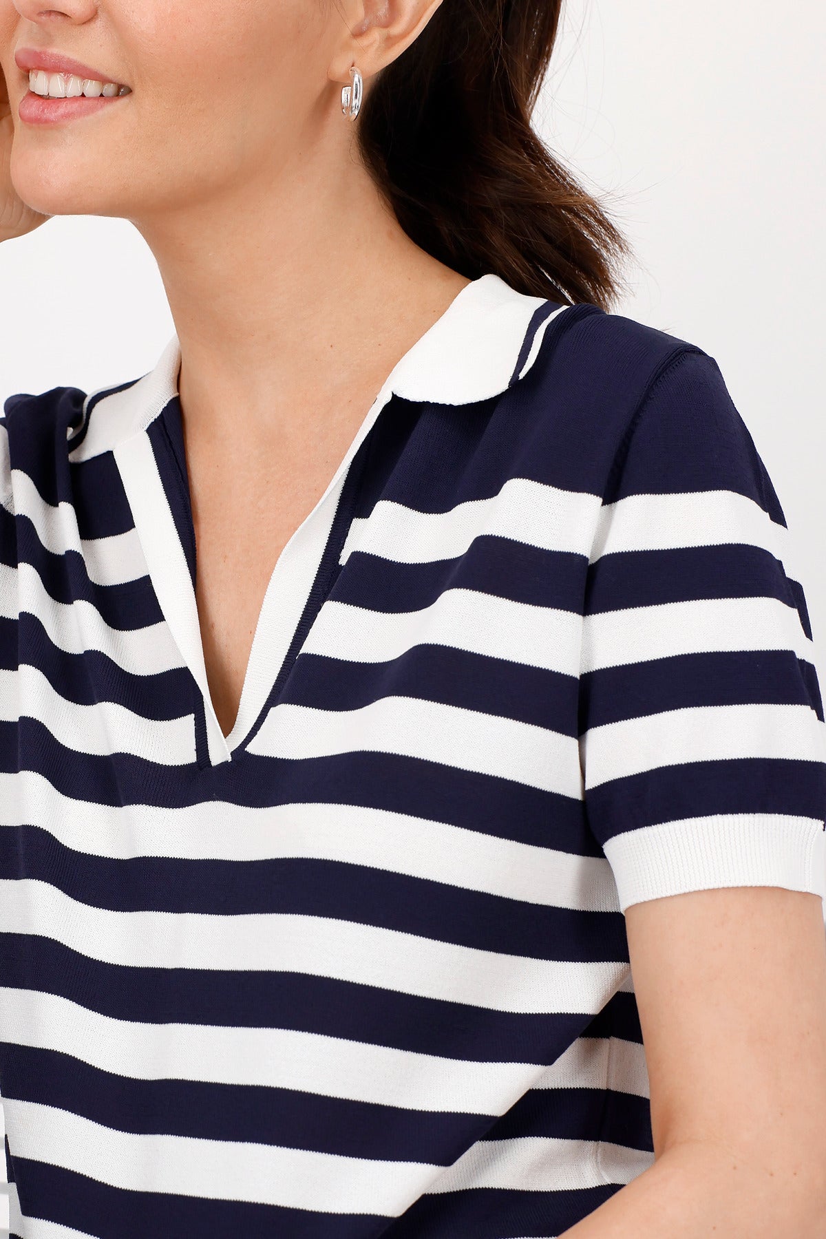 Monari Damen gestreiftes Poloshirt Côte d'Azur