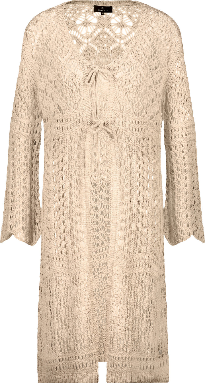 Monari Damen Strickmantel mit Ajourmuster Sardinien