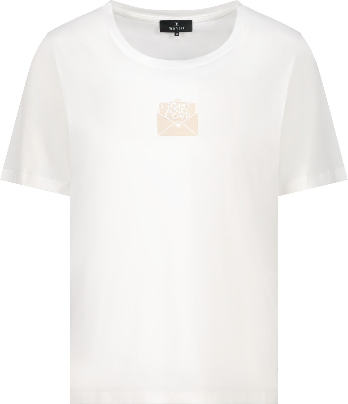 Monari Damen T-Shirt mit Mini-Druck – offwhite