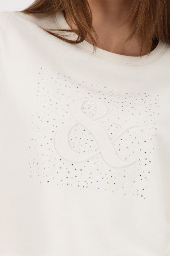 Monari Damen T-Shirt mit Schmuck – champagne beige