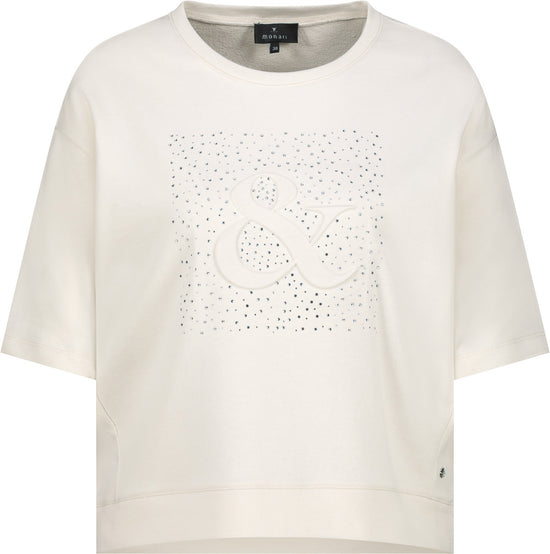 Monari Damen T-Shirt mit Schmuck – champagne beige