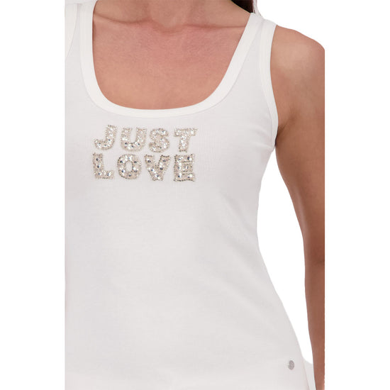 Monari Damen Top mit Schmuck – off-white