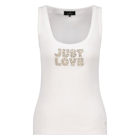 Monari Damen Top mit Schmuck – off-white