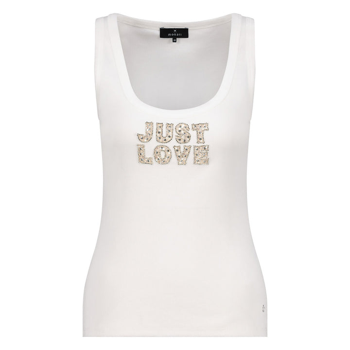 Monari Damen Top mit Schmuck – off-white