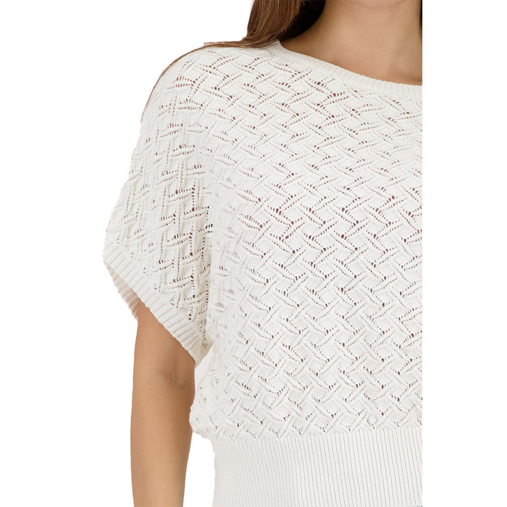 Monari Damen Strickpullover Ajour 410239 – off-white