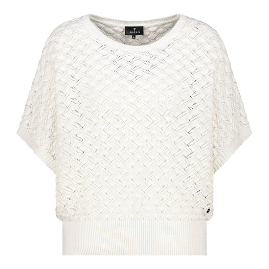 Monari Damen Strickpullover Ajour 410239 – off-white