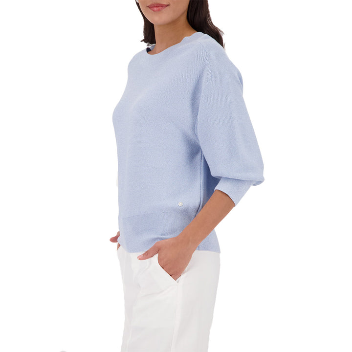 Monari Damen Strickpullover mit Lurex – light sky