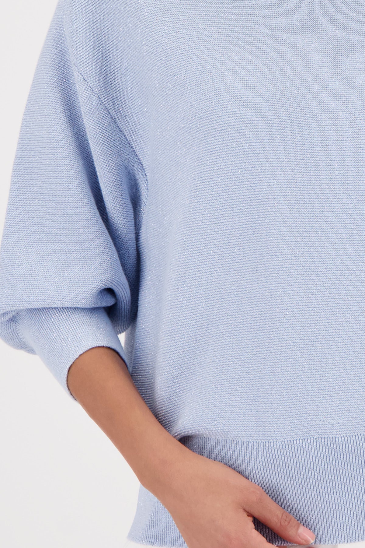 Monari Damen Strickpullover mit Lurex – light sky