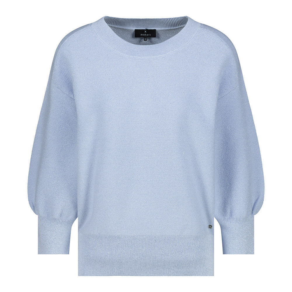 Monari Damen Strickpullover mit Lurex – light sky