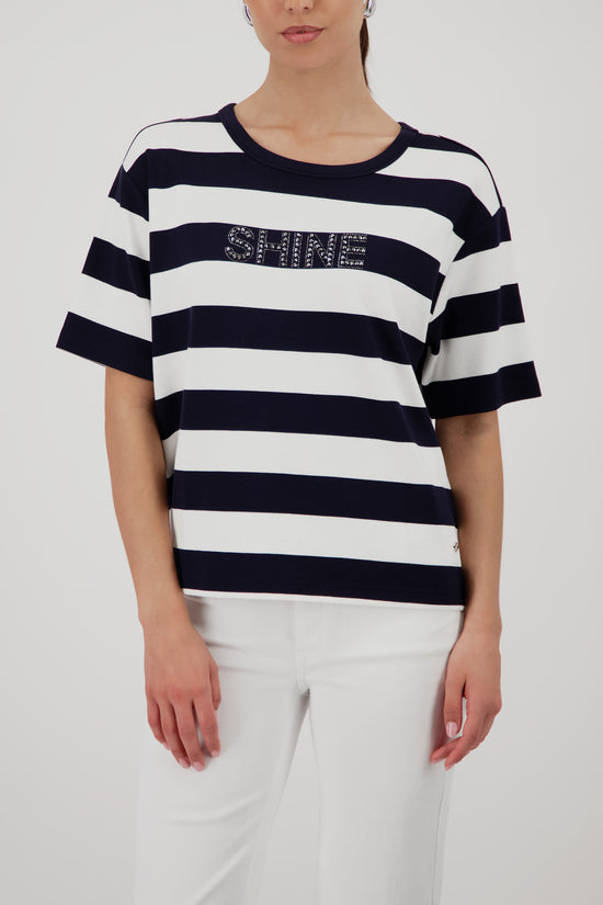 Monari Damen Sweatshirt - marine ringel