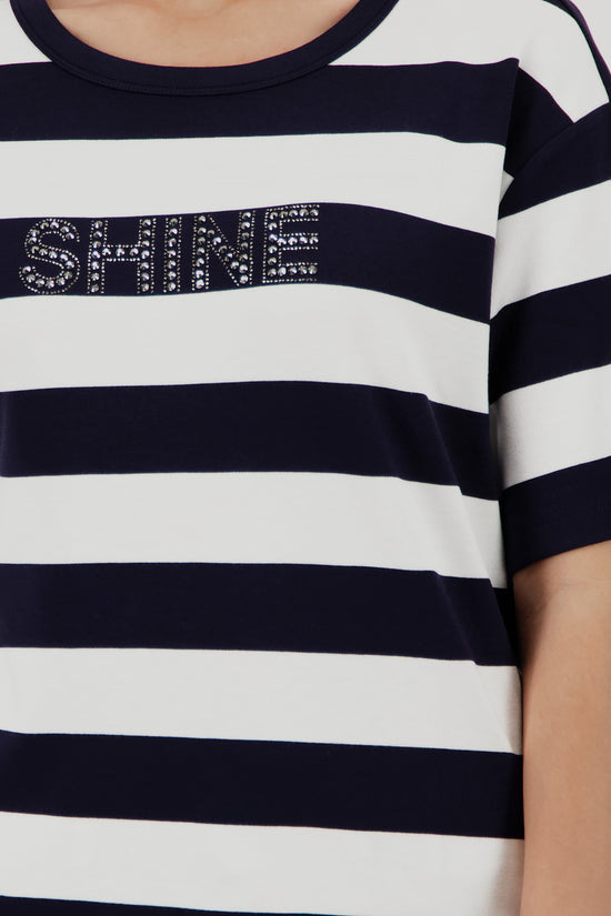 Monari Damen Sweatshirt - marine ringel