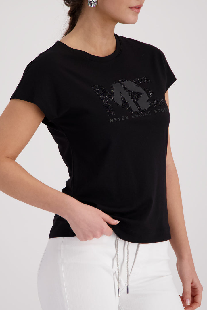 Monari Damen T-Shirt mit Strasssteinen
