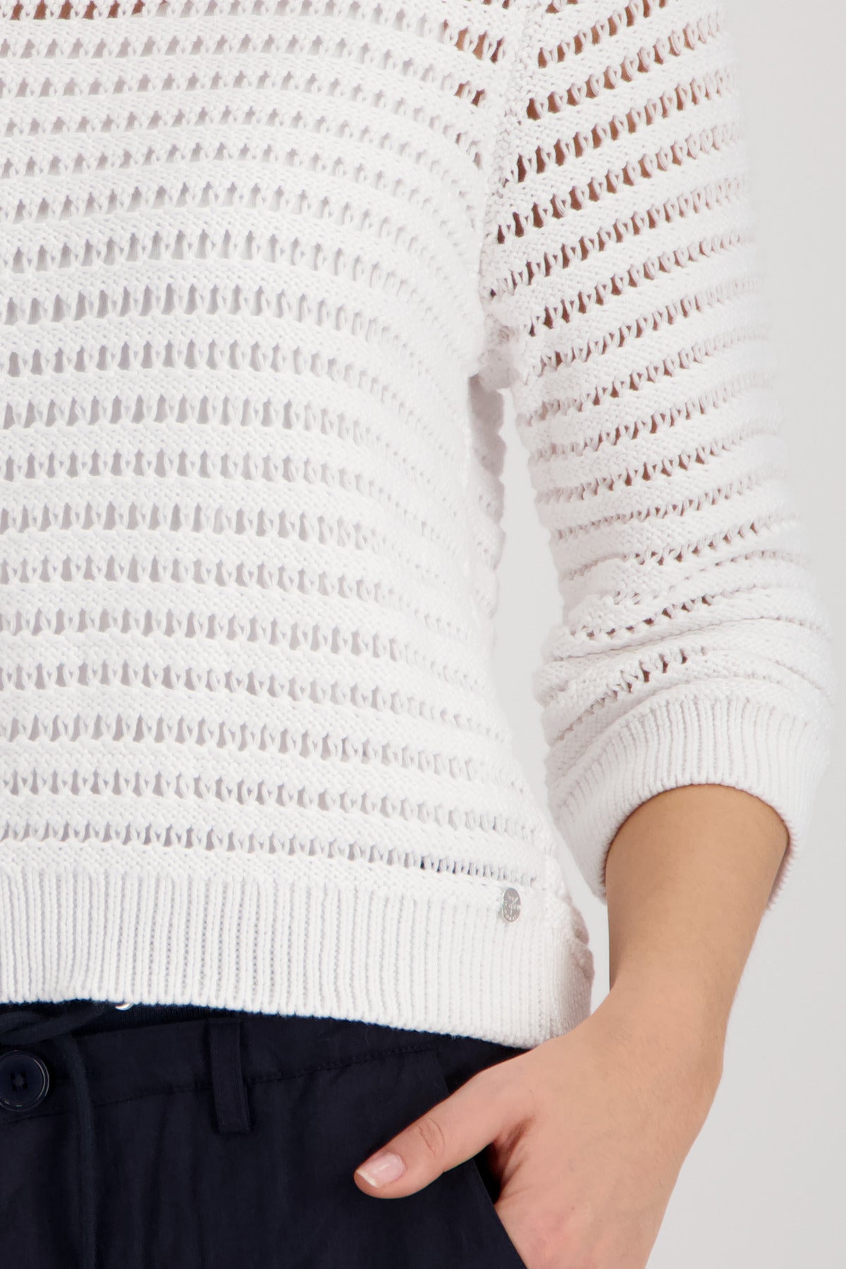 Monari Damen Strickpullover mit  ¾-Ärmeln