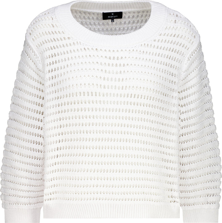 Monari Damen Strickpullover mit  ¾-Ärmeln