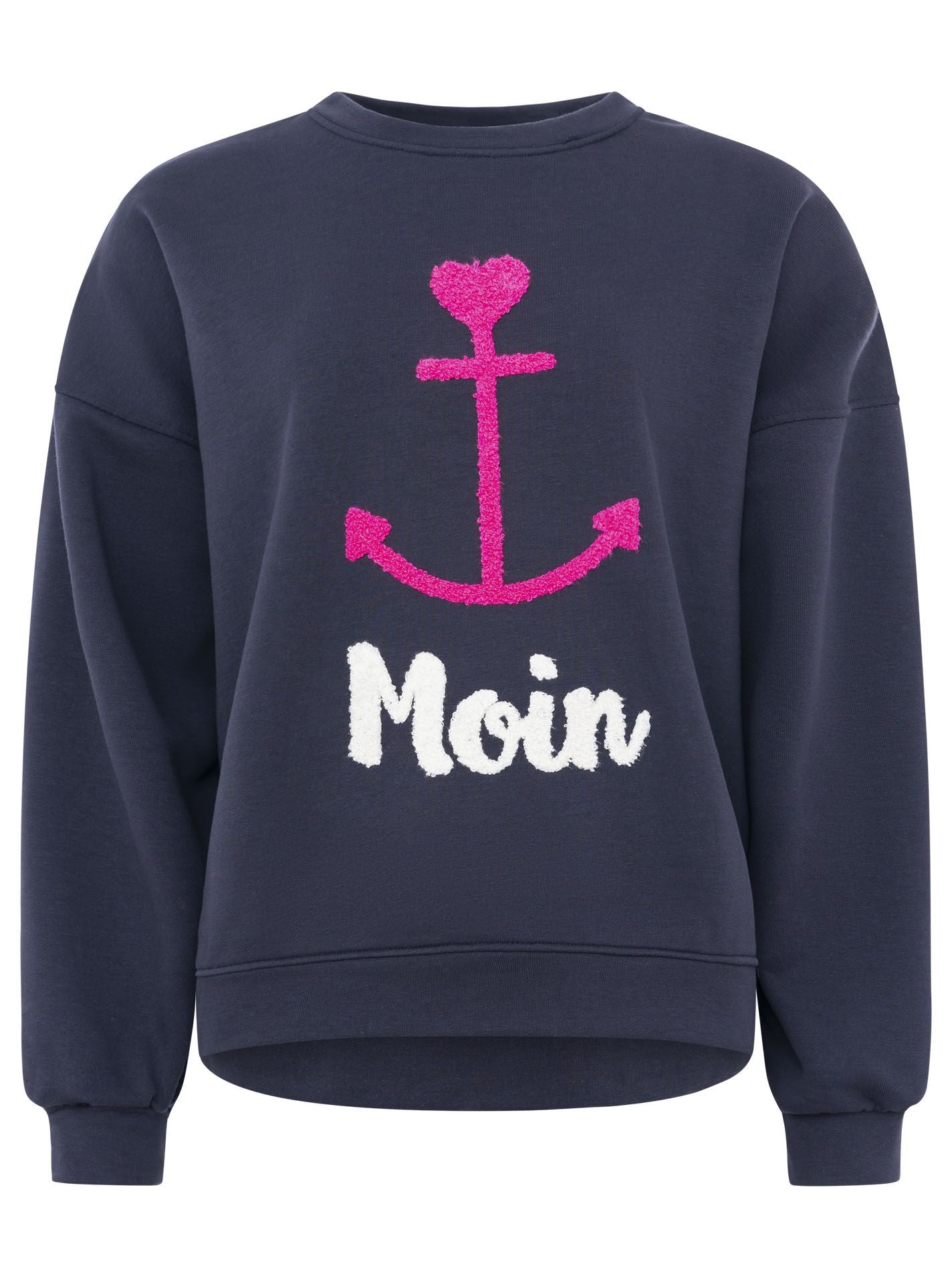 Zwillingsherz Damen Sweatshirt BW "Gestickter Anker"