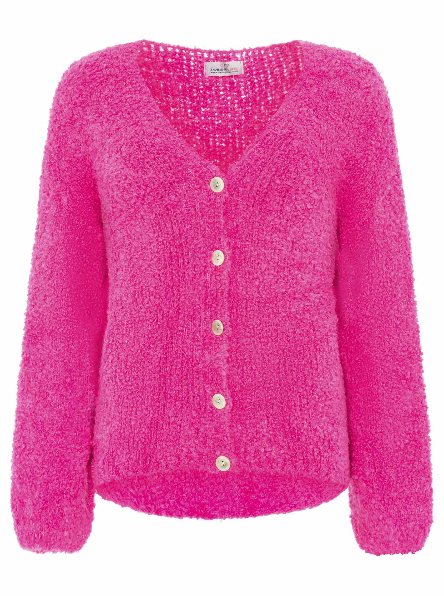 Zwillingsherz Damen Cardigan Wollmix "Plüsch"