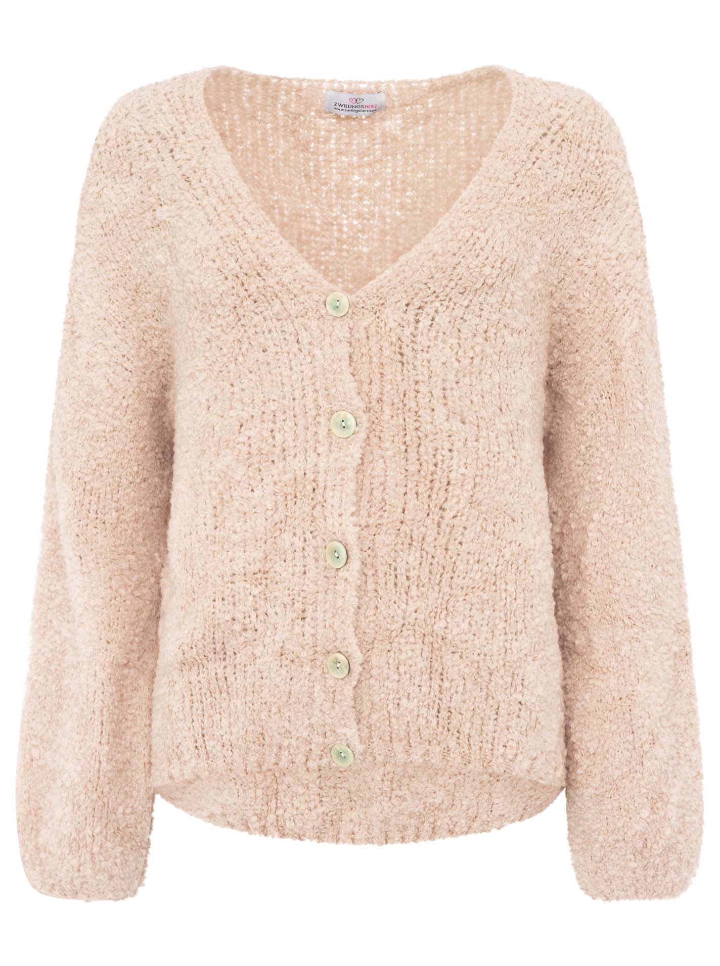 Zwillingsherz Damen Cardigan Wollmix "Plüsch"