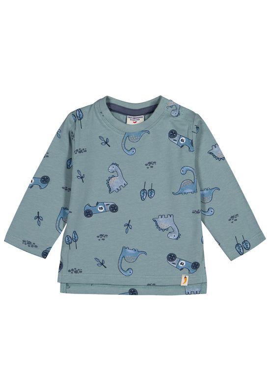 Salt & Pepper Longsleeve Baby Boys LS AOP Dino