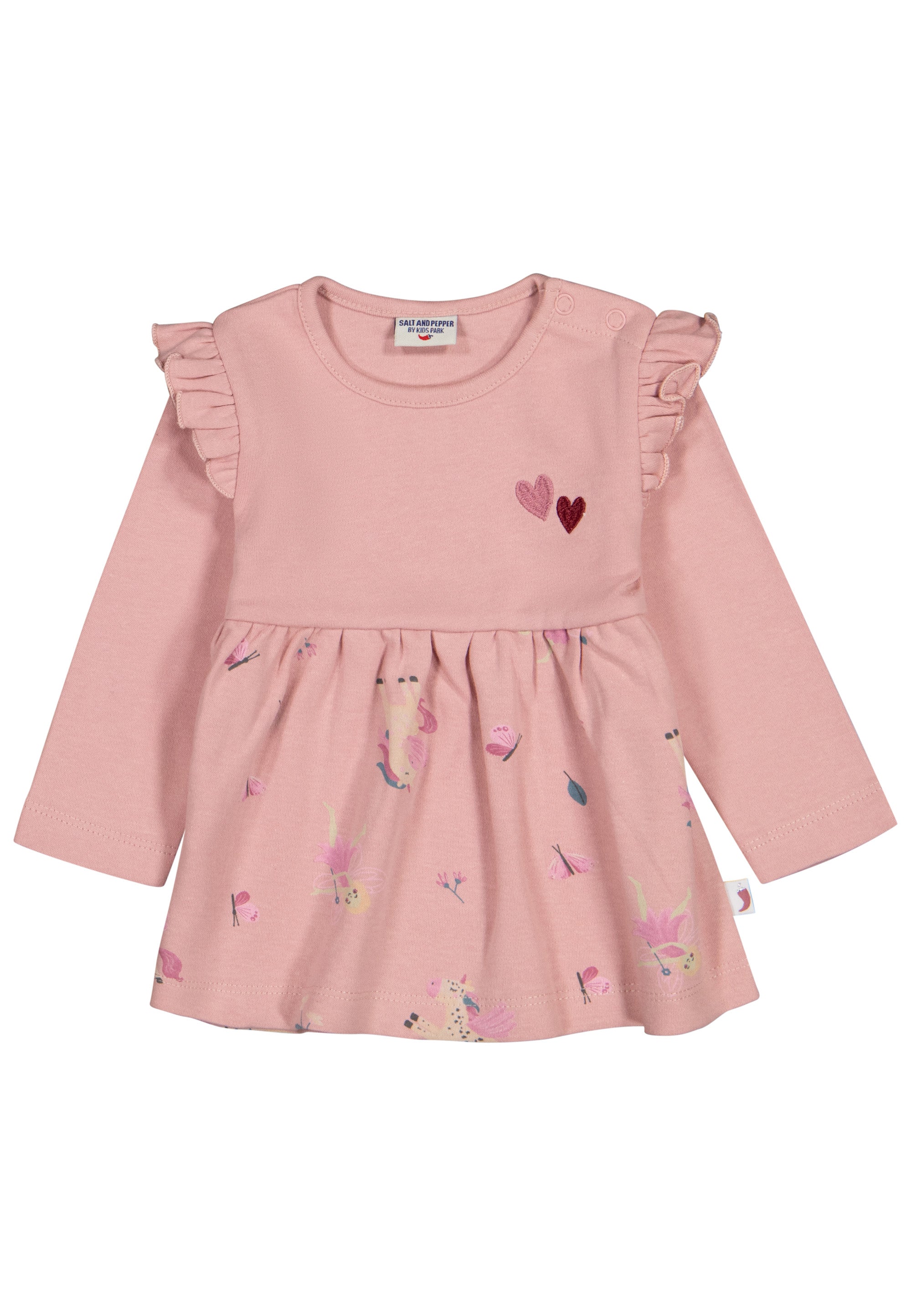 Salt & Pepper Dress Baby Girls Dress AOP Unicorn EMB