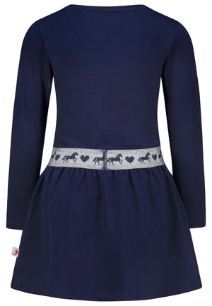 Salt & Pepper Dress Girls Dress rev.seq. EMB Horse