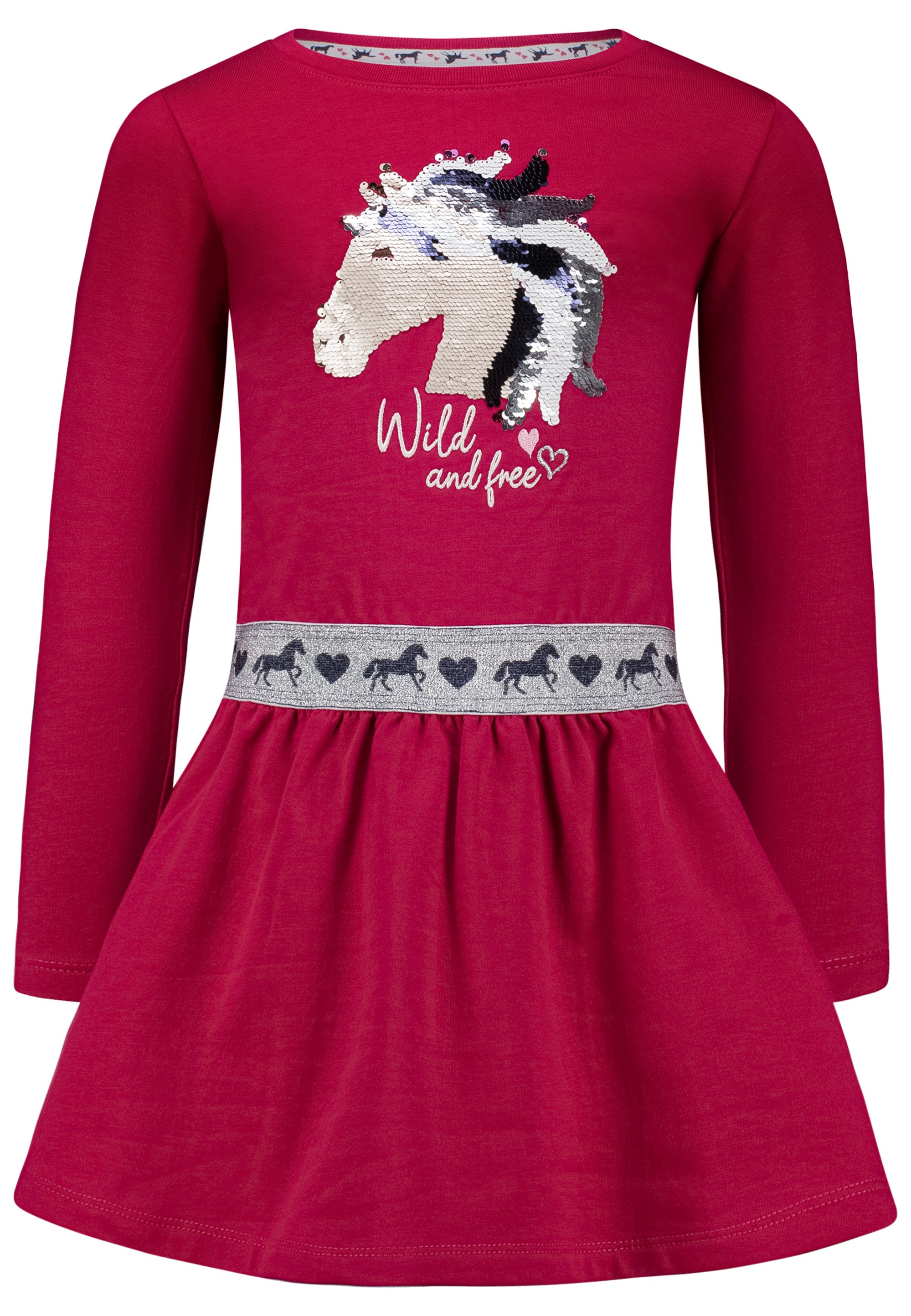 Salt & Pepper Dress Girls Dress rev.seq. EMB Horse