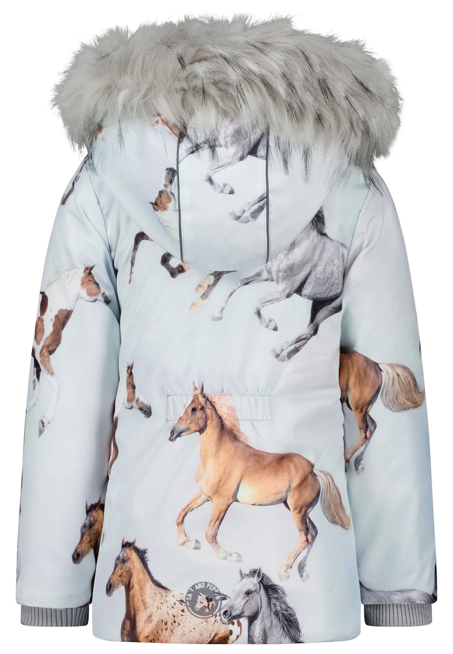 Salt & Pepper Jacket Girls Out.Jacket AOP Horses