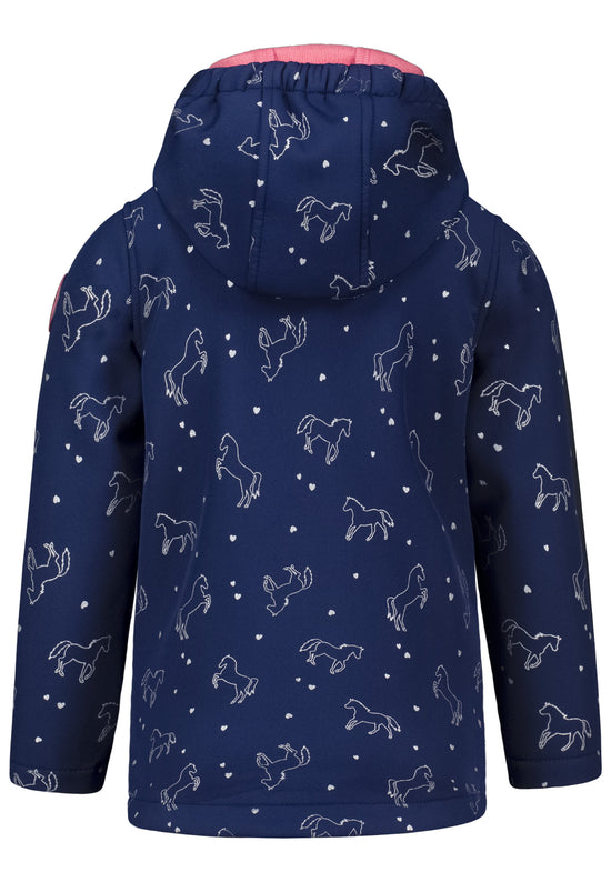 Salt & Pepper Softshell Girls Softshell AOP Horses