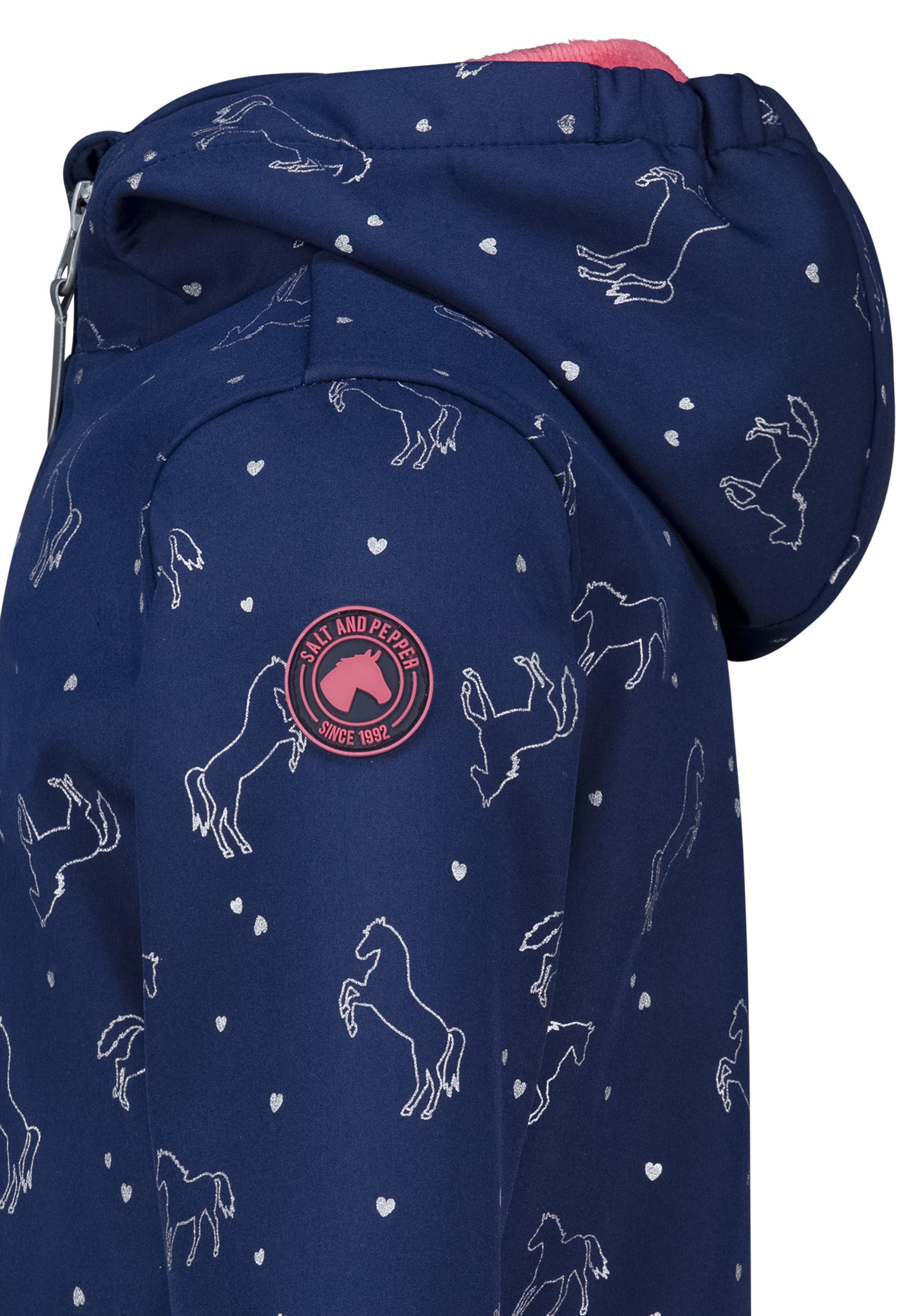 Salt & Pepper Softshell Girls Softshell AOP Horses