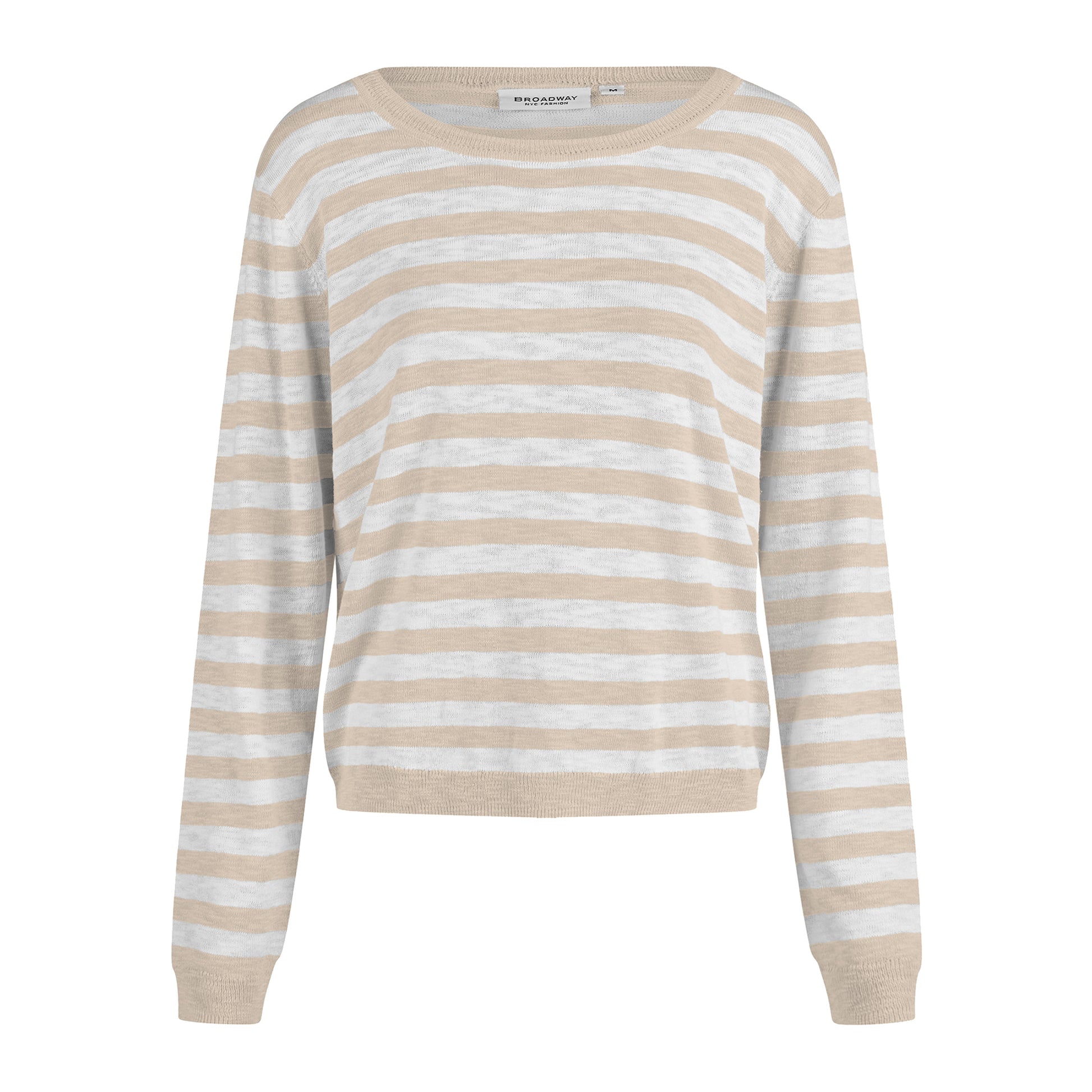 Broadway Damen Strickpullover – stone stripe
