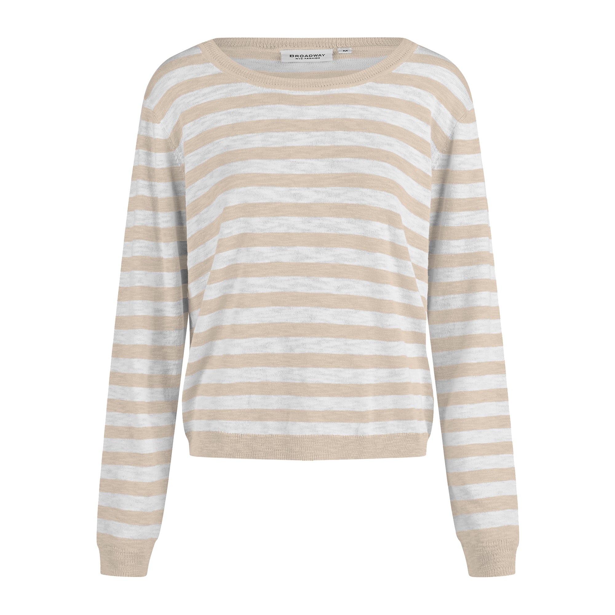 Broadway Damen Strickpullover – stone stripe