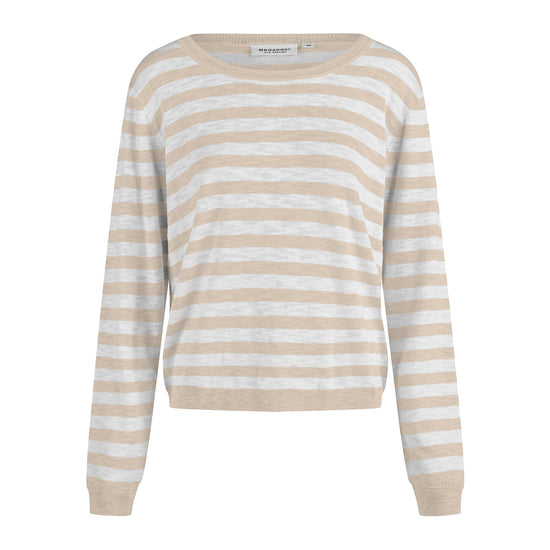 Broadway Damen Strickpullover – stone stripe
