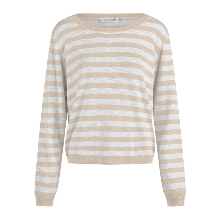 Broadway Damen Strickpullover – stone stripe