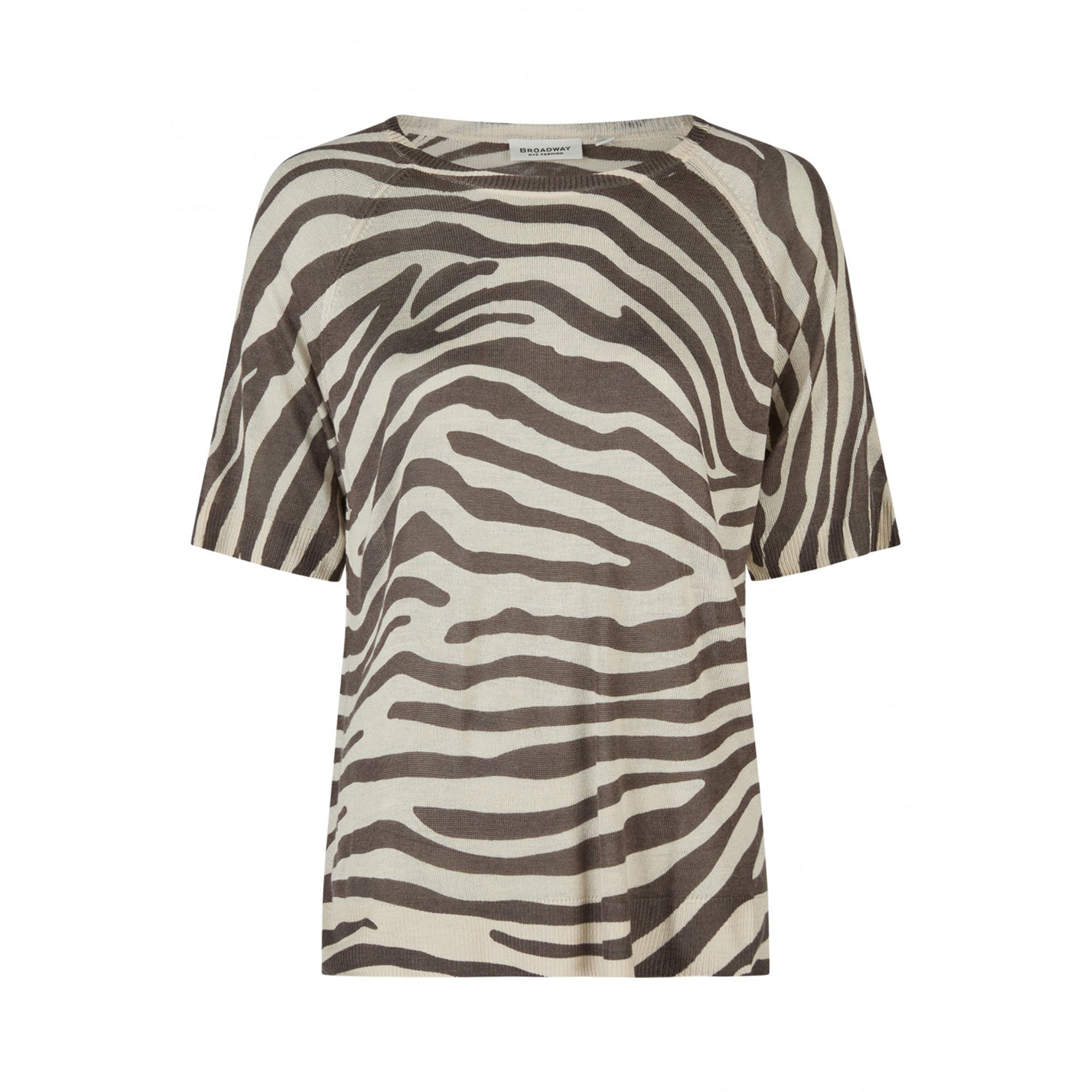 Broadway Damen T-Shirt Strick – zebra big