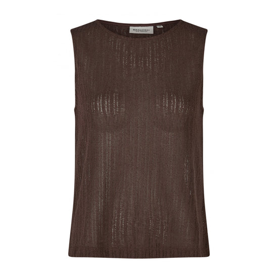 Broadway Damen Stricktop – dark chocolate