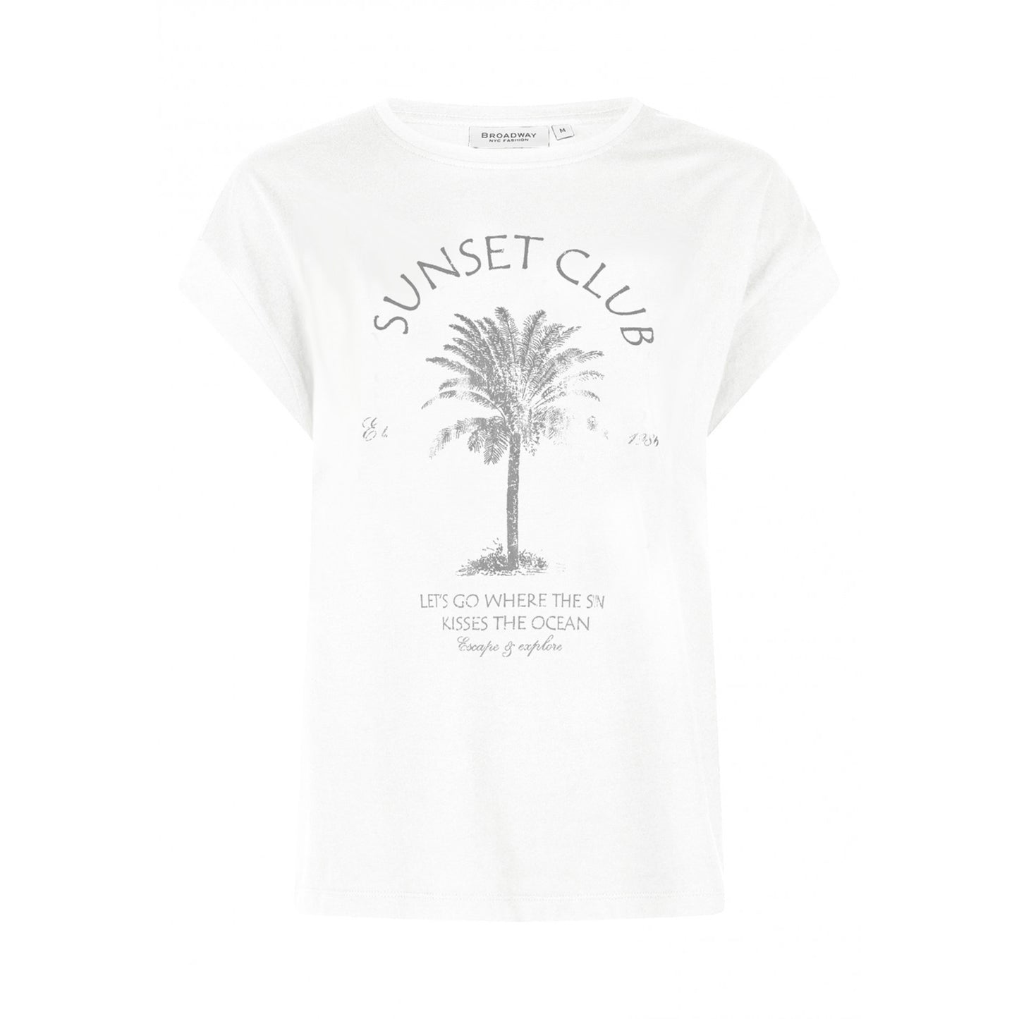 Broadway Damen T-Shirt „Sunset Club“-soft white