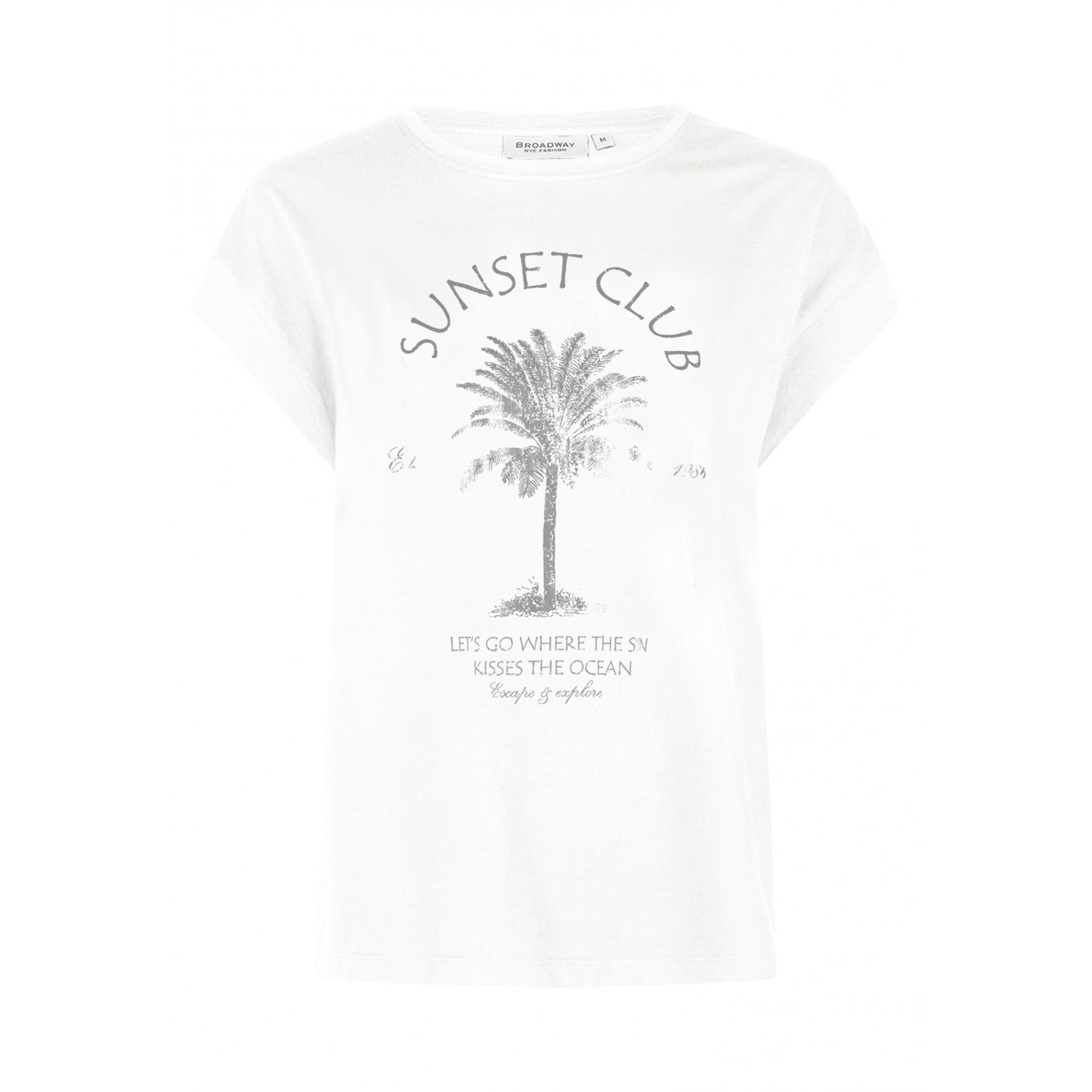 Broadway Damen T-Shirt „Sunset Club“-soft white