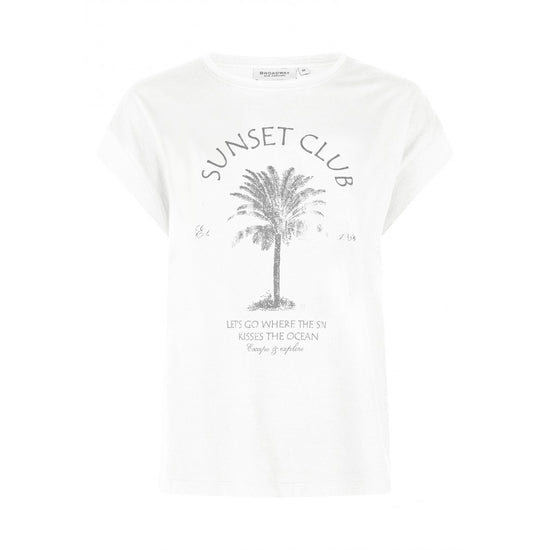 Broadway Damen T-Shirt „Sunset Club“-soft white