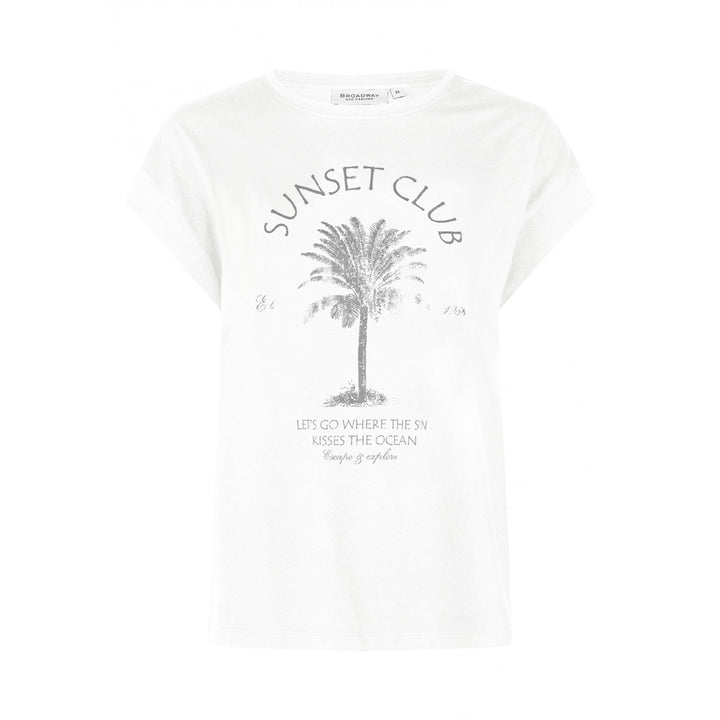 Broadway Damen T-Shirt „Sunset Club“-soft white
