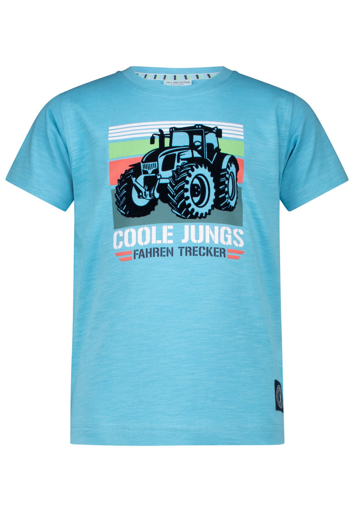 salt and pepper Boys T-Shirt Print Flock Tractor 55320127620