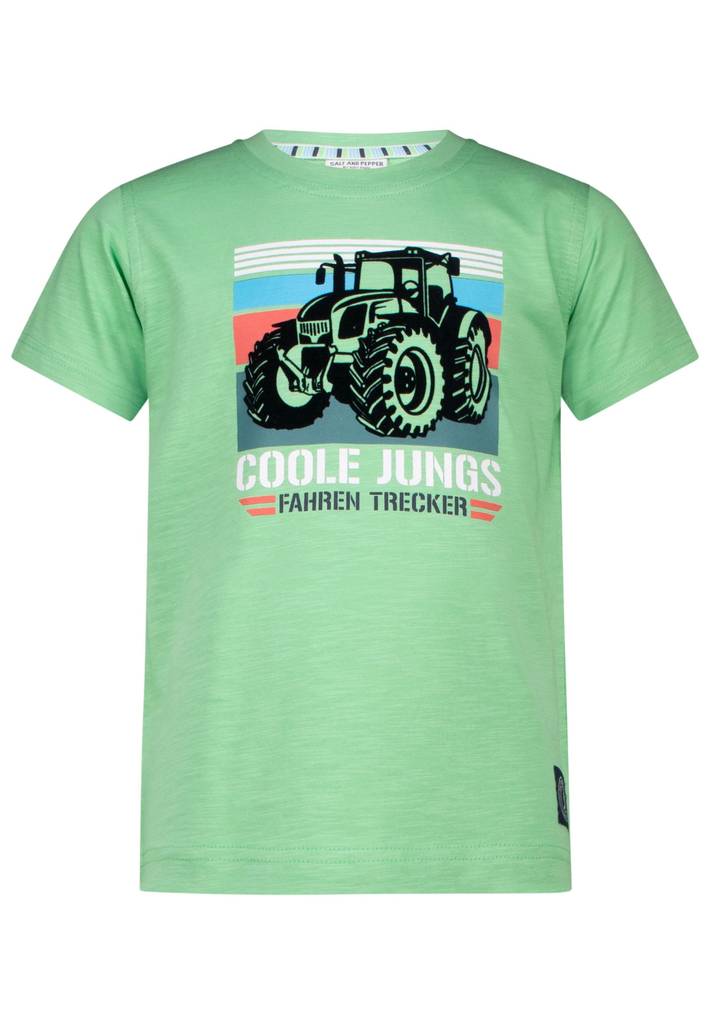 salt and pepper Boys T-Shirt Print Flock Tractor 55320127620